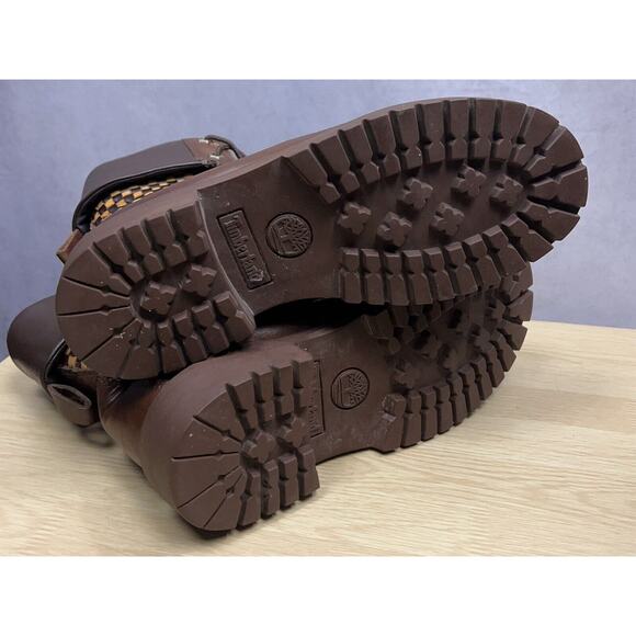 Vintage Timberland Checkers Pattern Women’s Boots Leather Size 6M 173281926 - Picture 8 of 10